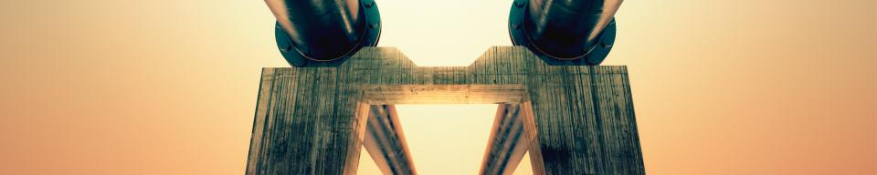 View from under an oil pipeline